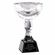 12-1/2 x 4-3/4 INCH DIAMOND CUT OPTICAL CRYSTAL ELEGANT TROPHY CUP BLACK CRYSTAL BASE
