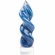 12-1/4 INCH ART SCULPTURE BLUE AND TEAL SWIRL TOWER BLOWN GLASS 
