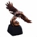 12-1/4 INCH ELECTROPLATED ANTIQUE BRONZE SOARING EAGLE TROPHY ON BLACK BASE