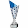 12-3/4 INCH MODERN STYLE EUROPEAN WITH BLUE STARS SILVER METAL TROPHY CUP