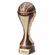 12" BASKETBALL SCULPTED HEAVY WEIGHTED PLASTIC TROPHY TWO-TONE ANTIQUE GOLD FINISH