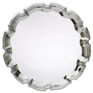 12 INCH CHIPPENDALE CHROME PLATED ENGRAVABLE TRAY