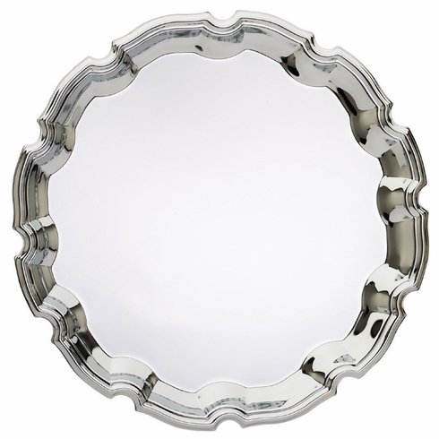 12 INCH CHIPPENDALE CHROME PLATED ENGRAVABLE TRAY