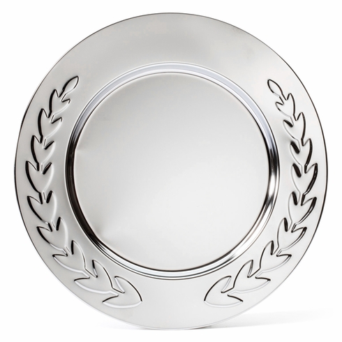 12 INCH CHROME PLATE EMBOSSED WREATH TRAY