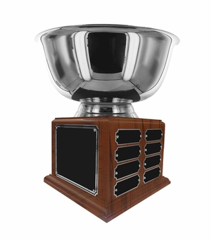 12 INCH DIAMETER SILVER BOWL PERPETUAL TROPHY COMES WITH 16 NAME PLATES