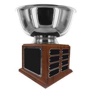 12 INCH DIAMETER SILVER BOWL PERPETUAL TROPHY COMES WITH 16 NAME PLATES