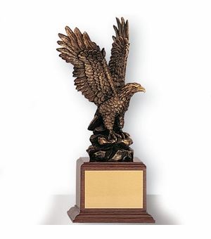 12 INCH EAGLE TROPHY, BRASS ELECTROPLATED