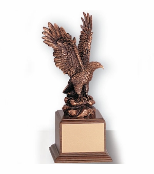 12 INCH EAGLE TROPHY, BRONZE ELECTROPLATED