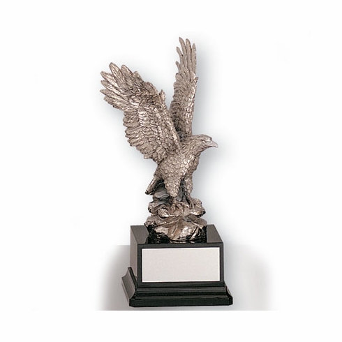 12 INCH EAGLE TROPHY, SILVER ELECTROPLATED