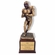12 INCH HEIGHT ELECTROPLATED ANTIQUE BRASS FOOTBALL PLAYER TROPHY ON WALNUT FINISH BASE