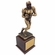12 INCH HEIGHT ELECTROPLATED ANTIQUE BRASS FOOTBALL PLAYER TROPHY ON WALNUT FINISH BASE