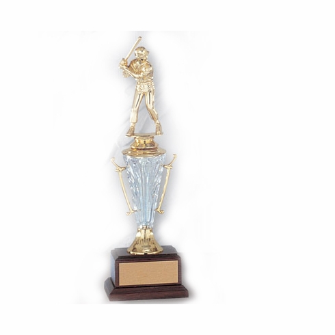 12 INCH TROPHY WITH CLEAR ACRYLIC CUP TAKES FIGURE