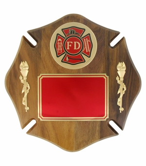 12 INCH WALNUT MALTESE CROSS PLAQUE WITH 4 INCH INSERT