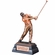 12" MALE GOLFER TROPHY FOLLOW THROUGH SWING ELECTROPLATED BRONZE