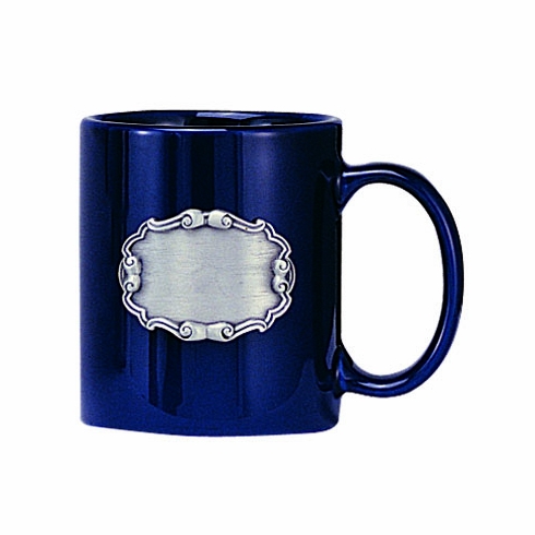 12 OUNCE BLUE COFFEE MUG WITH CASTING