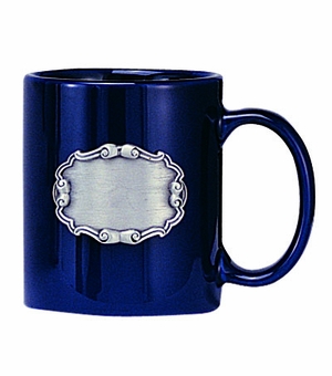 12 OUNCE BLUE COFFEE MUG WITH CASTING