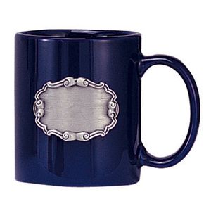 12 OUNCE BLUE COFFEE MUG WITH CASTING