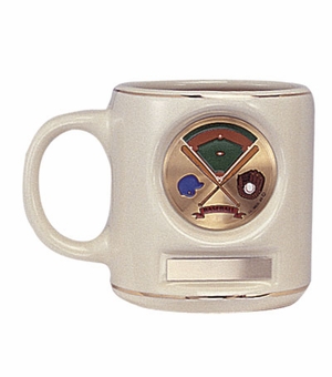 12 OUNCE WHITE COFFEE MUG TAKES 2 INCH INSERT