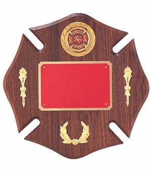 12 X 12 INCH GENUINE WALNUT MALTESE CROSS PLAQUE, TAKES 2 INCH INSERT