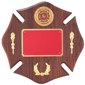 12 X 12 INCH GENUINE WALNUT MALTESE CROSS PLAQUE, TAKES 2 INCH INSERT