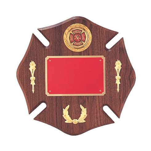 12 X 12 INCH GENUINE WALNUT MALTESE CROSS PLAQUE, TAKES 2 INCH INSERT