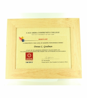 12 X 14-1/2 INCH ADLERWOOD PICTURE FRAME, HOLDS 8-1/2 X 11 INCH PHOTO OR CERTIFICATE
