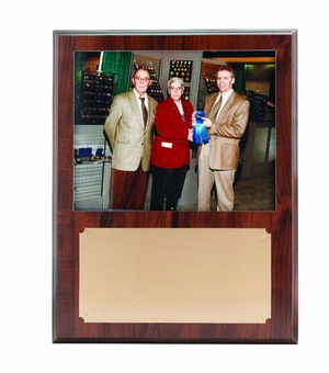 12 X 15 INCH PHOTO PLAQUE WALNUT FINISH HOLDS 8X10 PHOTO