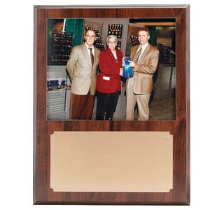 12 X 15 INCH PHOTO PLAQUE WALNUT FINISH HOLDS 8X10 PHOTO