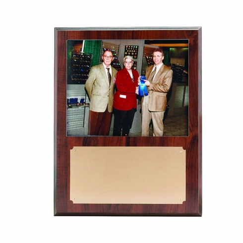12 X 15 INCH PHOTO PLAQUE WALNUT FINISH HOLDS 8X10 PHOTO