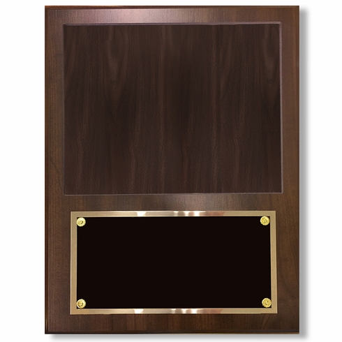 12 X 15 INCH PHOTO PLAQUE WALNUT FINISH SLIDE IN 8X10 PHOTO