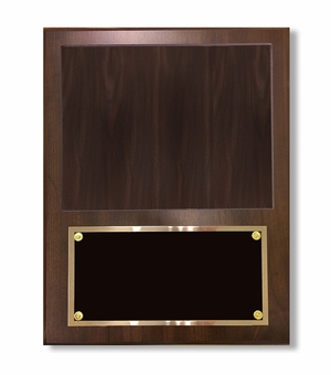 12 X 15 INCH PHOTO PLAQUE WALNUT FINISH SLIDE IN 8X10 PHOTO