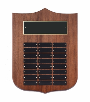 12" x 16" GENUINE WALNUT PERPETUAL SHIELD PLAQUE 