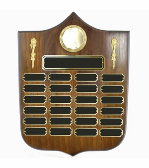 12 X 16 INCH PERPETUAL SHIELD PLAQUE ON GENUINE WALNUT BOARD 