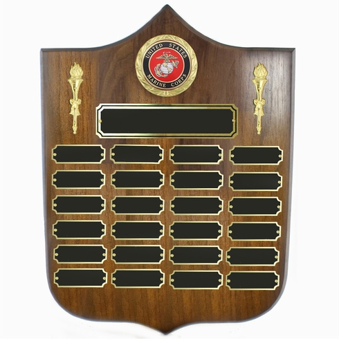 12 X 16 INCH PERPETUAL SHIELD PLAQUE ON GENUINE WALNUT BOARD 