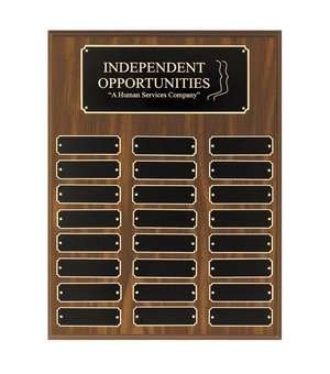 12 X 16 WALNUT FINISH PERPETUAL PLAQUE BLACK HEADER PLATE