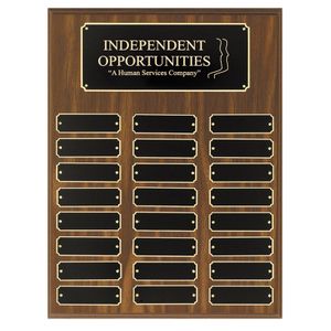 12 X 16 WALNUT FINISH PERPETUAL PLAQUE BLACK HEADER PLATE
