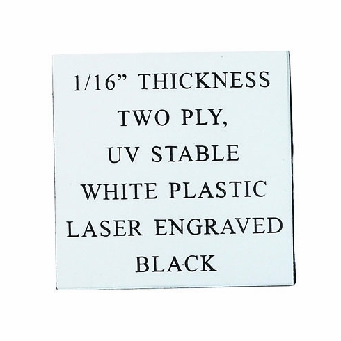12X24 WHITE OVER BLACK 2 PLY PLASTIC, 1/16