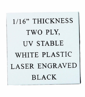 12X24 WHITE OVER BLACK 2 PLY PLASTIC, 1/16