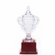 13-1/2 INCH LEAD CRYSTAL TROPHY CUP MOUNTED ON ROSEWOOD BASE