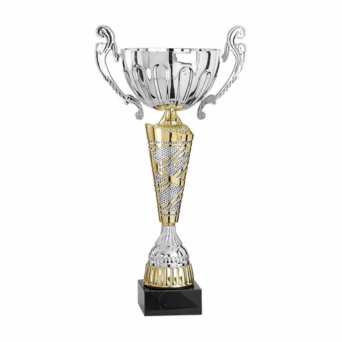 13-1/2 Inch Silver and Gold European Style Trophy Cup