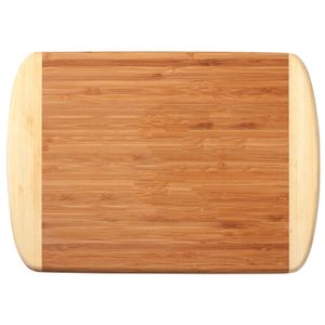 13-1/2 X 9-3/4 INCH SMALL GENUINE BAMBOO TWO TONE CUTTING BOARD
