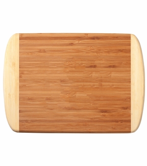 13-1/2 X 9-3/4 INCH SMALL GENUINE BAMBOO TWO TONE CUTTING BOARD