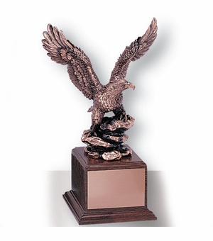 13 INCH EAGLE TROPHY,  BRONZE ELECTROPLATED