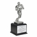 13 INCH ELECTROPLATED BRIGHT SILVER FOOTBALL FIGURE TROPHY
