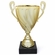 13 INCH ITALIAN GOLD TROPHY CUP WITH SWIRL PATTERN ON A BLACK MARBLE BASE
