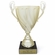 13 INCH ITALIAN GOLD TROPHY CUP WITH SWIRL PATTERN ON A BLACK MARBLE BASE