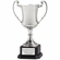 13 INCH NICKEL PLATED SILVER TROPHY CUP DIE CAST ZINC POLISH  BLACK WOOD BASE
