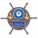 13" SHIPWHEEL PLAQUE GENUINE WALNUT WITH U.S. COAST GUARD MEDALLION BLUE ENGRAVING PLATE
