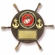 13" SHIPWHEEL PLAQUE GENUINE WALNUT WITH U.S. MARINE CORPS MEDALLION GOLD ENGRAVING PLATE