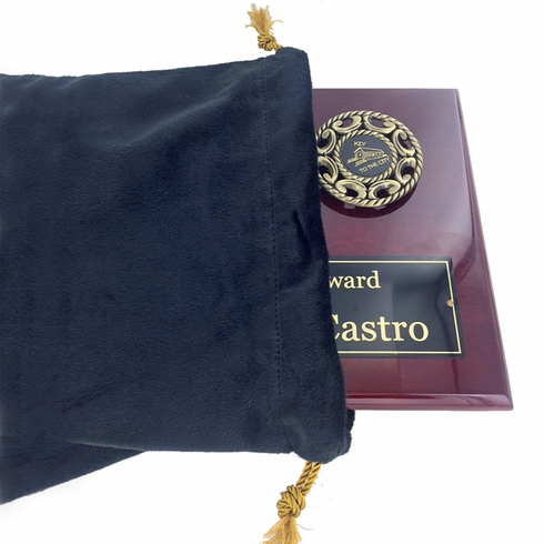 13 X 16-1/2 INCH BLACK VELVET DRAWSTRING BAG